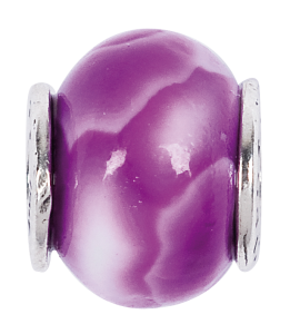 glaskraal paars / 925 sterling zilver