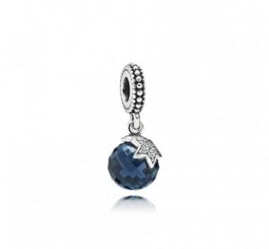 925 sterling zilver / blauw kristal /zirkonia