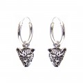 Karma Hoops met Panterkoppen zilver