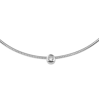 Unendlich Creatieve Solitaire Ketting 925 Sterling Zilver Blauwe Zirkonia Dames Halsketting Hanger Transparante Vislijn Nylon, Sterling Zilver