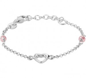 925 sterling zilver / roze strass