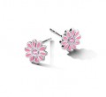  Kinderoorbellen Bloemen zilver Roze