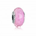 925 sterling zilver, gefacetteerd roze Murano glas