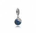 925 sterling zilver / blauw kristal /zirkonia