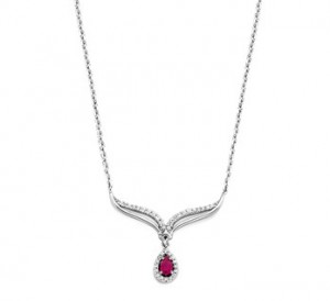 925 sterling zilver / robijn / zirkonia