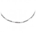 Choker collier zilver met zirkonia schakels