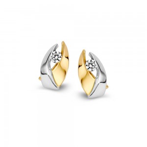 14 karaat geel- en witgoud / zirkonia