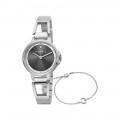     Esprit horloge Brace Silver Black ES1L146M0015 + Gratis armbandje