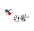Oorbellen Hartjes zilver met rode hartjes NWKI15 SGJ
