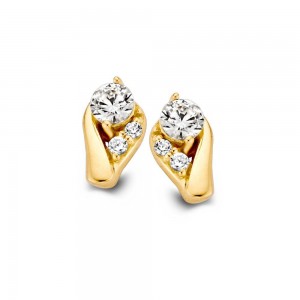 14 karaat geelgoud / zirkonia