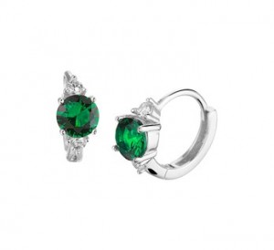 925 sterling zilver / synth. smaragd / zirkonia